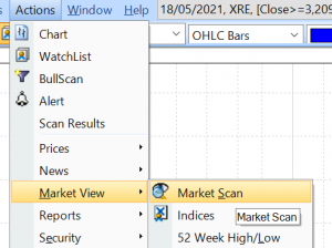 How to access the Market Scan