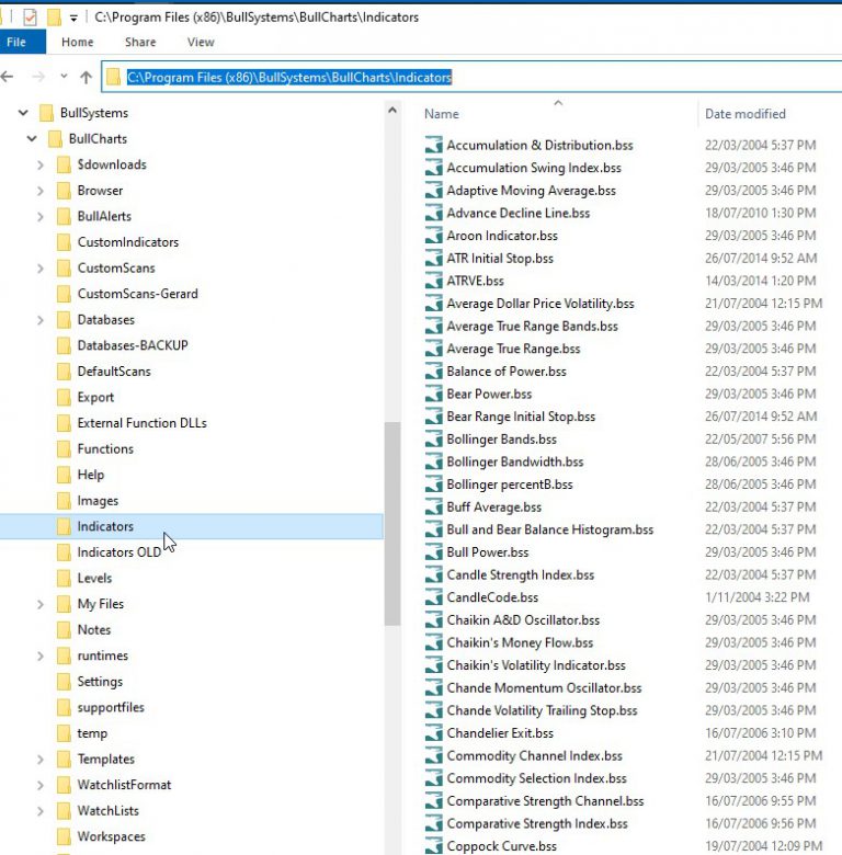 Bull Script Settings Indicator files – Custom and Supplied – BullCharts Knowledge Base